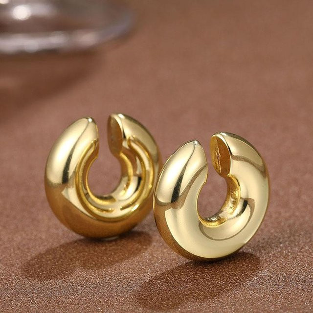 Ohrringe Goldbeschichtet, Kreis, Damen - Bild 1