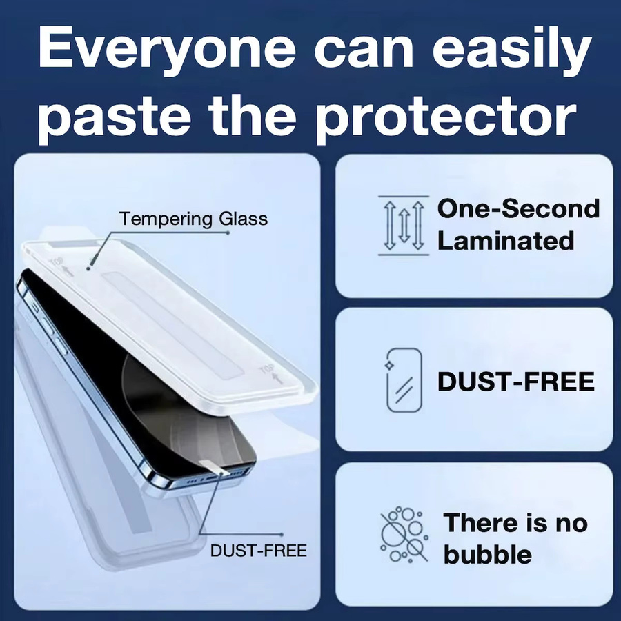 4er-Set Panzerglas Displayschutz für Apple iPhone 17 16 15 14 13 12 11 Pro Max Plus XR XS in Transparent inklusive Installations-Kit - Bild 2