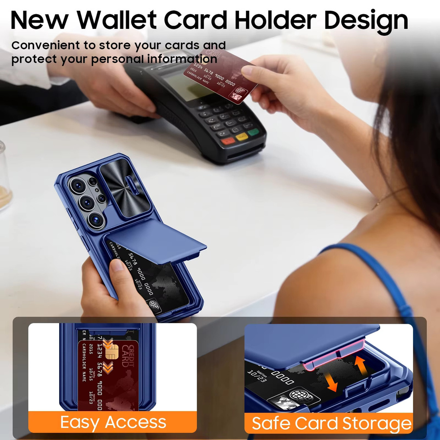 Stoßfeste TPU Handyhülle mit Kamerahalter für Samsung Galaxy S26 Ultra von BANGZAO in Blau - Bild 4