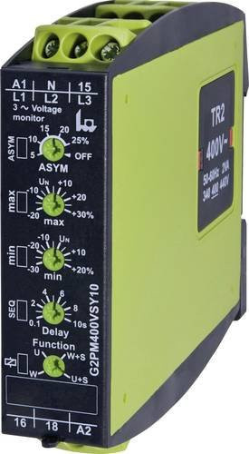 Tele Überwachungsrelais G2PM400VSY10 24 - 400 V/AC mit 1 Wechsler in Grün - Bild 1