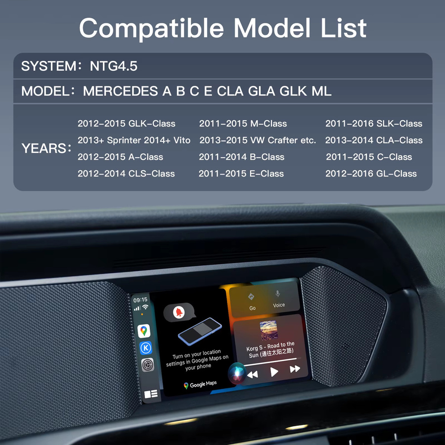 CARABC Wireless CarPlay und Android Auto Navigationsmodul für Mercedes Benz NTG4.5 Systeme in Schwarz - Bild 5