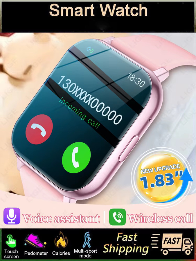 LIGE Smartwatch, Schwarz, Silikon, Unisex - Bild 5