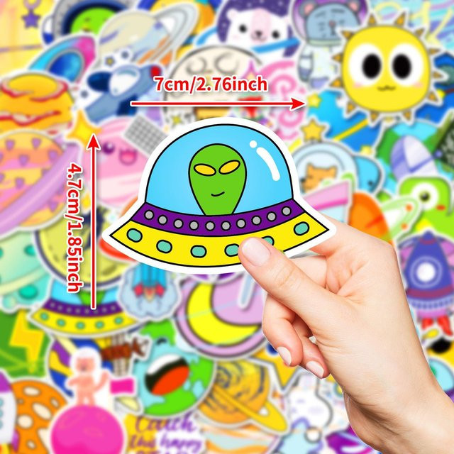 50 Kreative Kawaii Universum Planeten Serie Graffiti Aufkleber Katze Hase - Bild 1