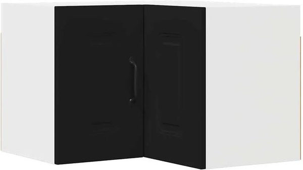 vidaXL Küchenwandschrank in Schwarz mit Tür, Wandmontage, B/H/T: 57 x 57 x 40 cm