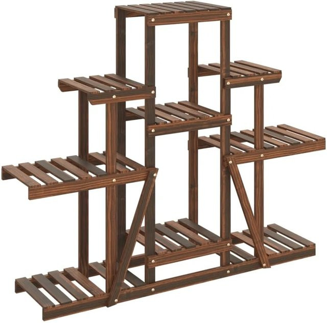 vidaXL Blumenständer aus Massivholz Tanne in Braun im Retro-Stil B/T/H: 110 x 25 x 96 cm - Bild 1