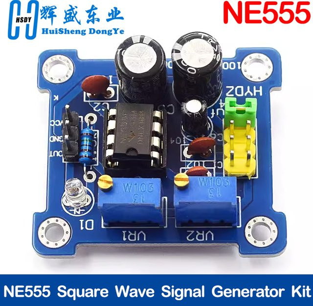 HUISHENGYUFA NE555 Pulsgenerator DIY Kit als einstellbares Modul für Arbeitszyklus und Frequenz, Rechteckwellen-Signalgenerator, Blau - Bild 1