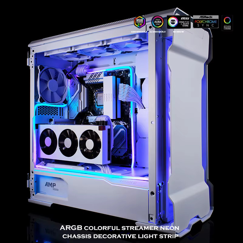 Phanteks Neon Flex RGB LED-Lichtleiste für PC-Gehäuse, Multicolour, 5V 3Pin, AURA SYNC kompatibel - Bild 4