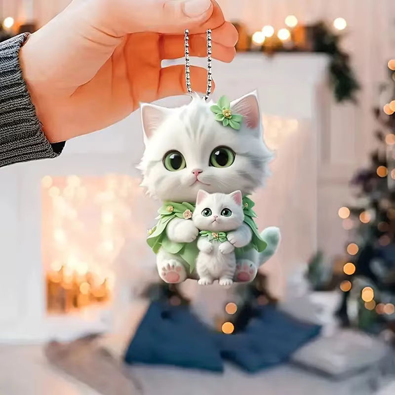 Handgefertigtes Acryl-Anhänger Ornament für den Rückspiegel als Auto-Innendekoration mit Tier-Motiven in Mehrfarbig - Bild 4