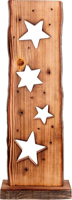 Näve Leuchten Outdoor LED Weihnachtsdeko Stern in Naturholz, Höhe: 60 cm - Bild 1