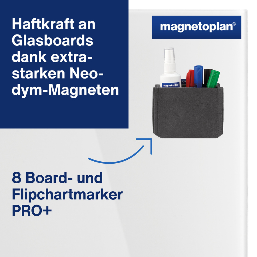 Magnetoplan magnetoTray MEDIUM Stiftehalter magnetisch Grau B/T/H: 13,0 x 6,0 x 10,0 cm - Bild 3