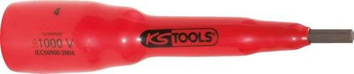 KS Tools Isolierte Bit-Stecknuss Innensechskant 4mm in Rot, Länge: 118mm - Bild 1