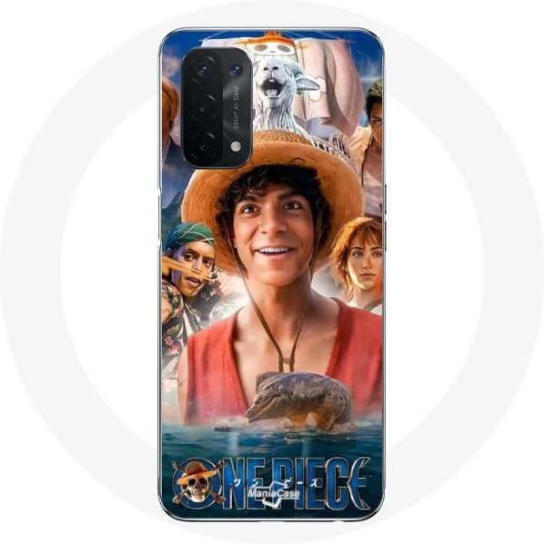 Maniacase Handyhülle für Oppo A74 5G mit One Piece Luffy Design in Schwarz und Multicolour - Bild 1