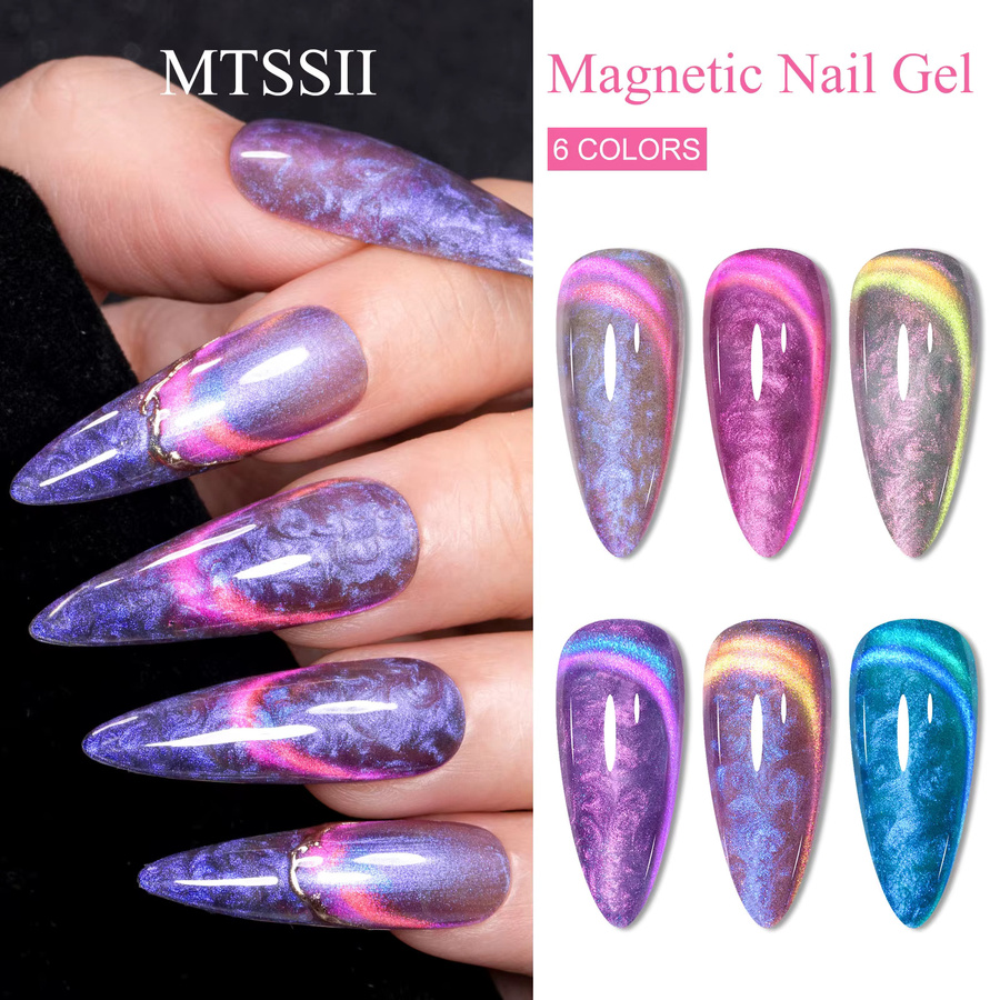 Mtssii Auroras Shell Magnetisches Gel Nagellack Set, Schimmernd - Bild 3