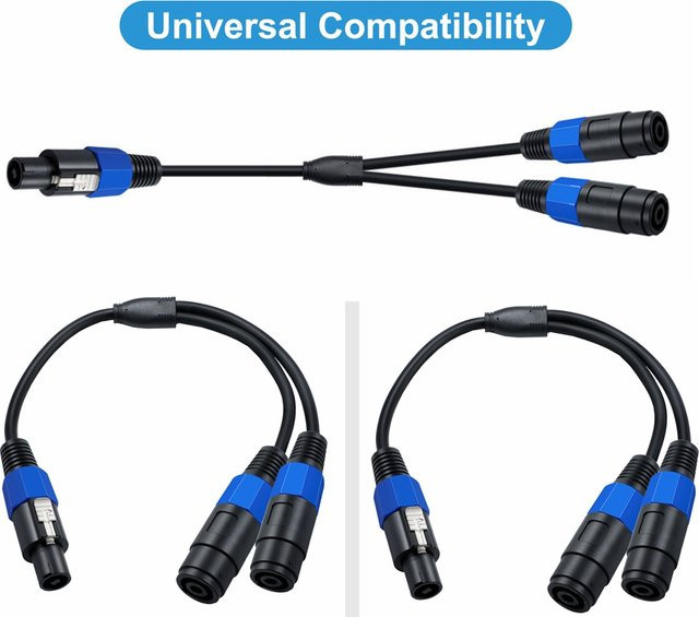 UXG Speakon Splitter Kabel von 1 auf 2 Buchse zu Dual Stecker, Länge: 0,5 m - Bild 1