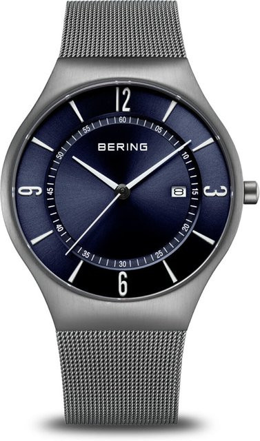Bering Herrenuhr, Quarz, Edelstahl, Blau, 40 mm, 3 ATM - Bild 1