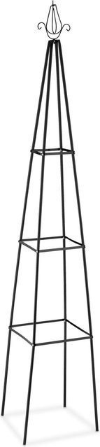 Relaxdays Rankobelisk aus Metall in Schwarz für Garten, Balkon und Terrasse, H x B x T: 204 x 38 x 38 cm - Bild 1