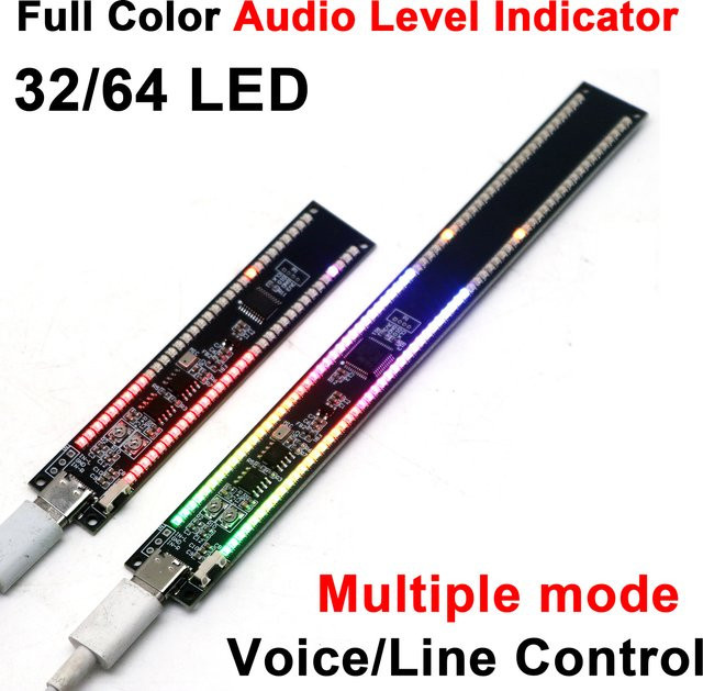 Dykbcells LED Audio Level Anzeige Musik Spektrum Display mit USB-C Anschluss, Bunte Atmosphäre Lampe VU Meter, Multicolor - Bild 1