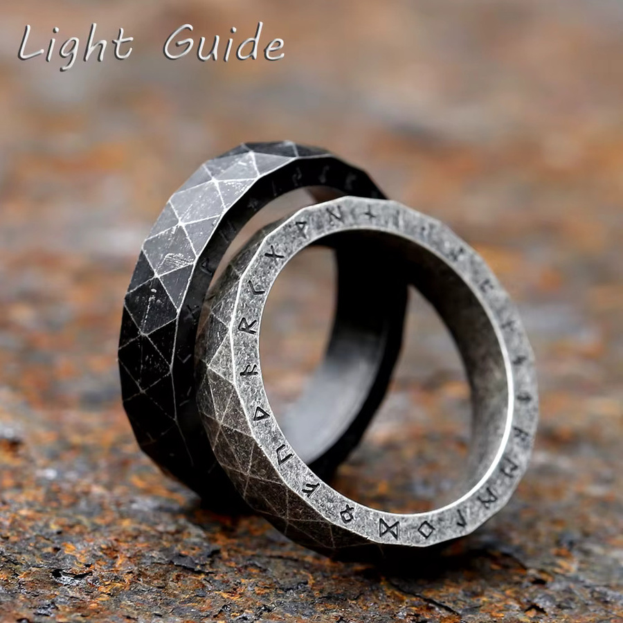 Viking Rune Ring Edelstahl, Silber, Unisex - Bild 2