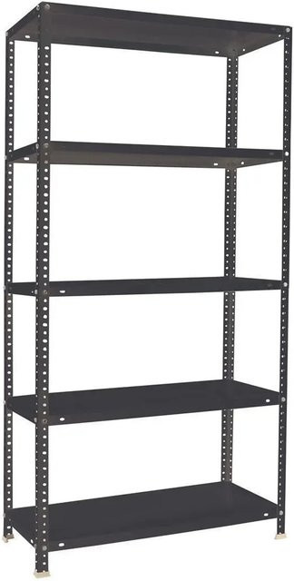 PROREGAL Schraubregal Panda in Anthrazit, H x B x T: 180 x 90 x 40 cm, Metall pulverbeschichtet mit verstellbaren Fachböden - Bild 1