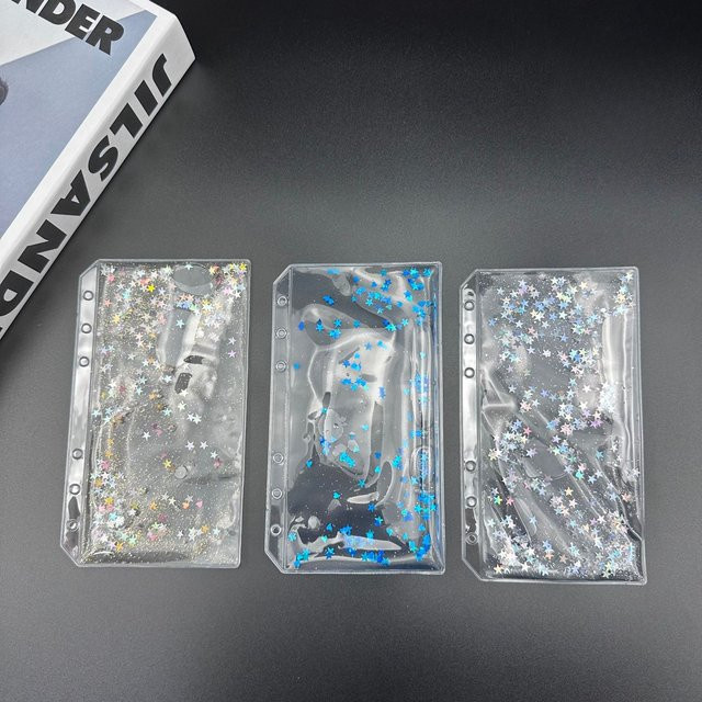 Coliky A6 Glitter Ringbuch mit Reißverschluss aus wasserdichtem PVC, Multicolour - Bild 1