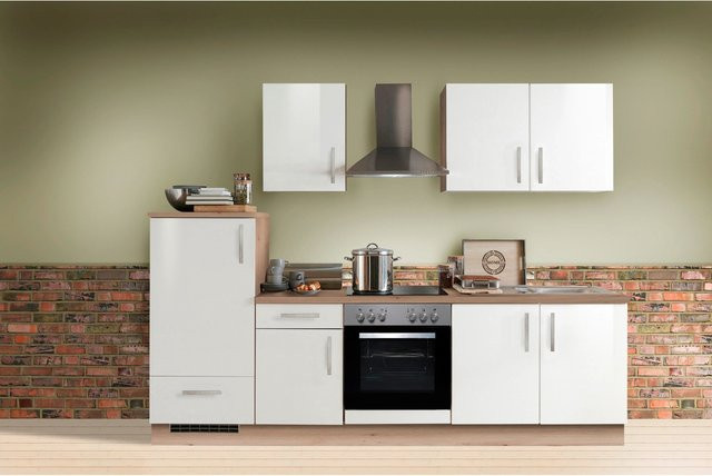 Menke Küchenzeile Artisan Premium in Weiß Lack und Artisan-Eiche Nachbildung, Breite: 270 cm - Bild 1
