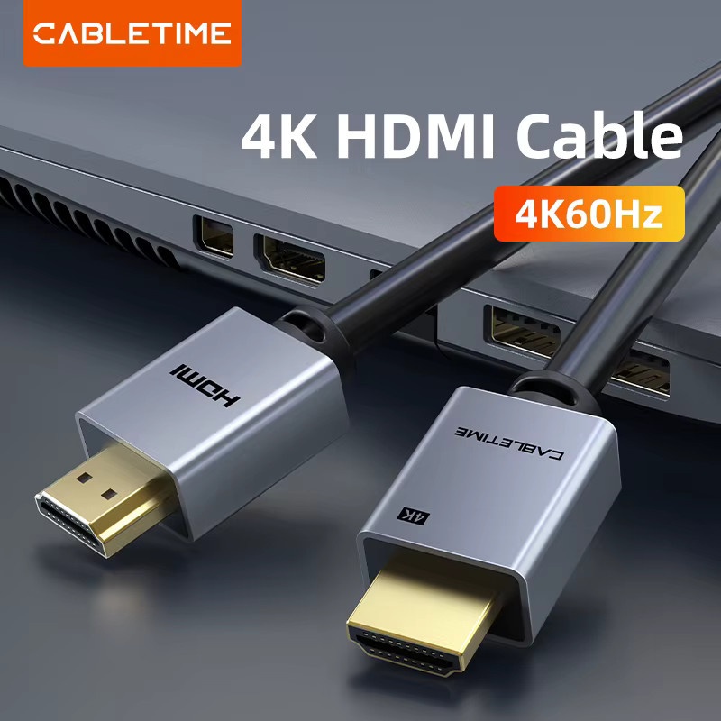 CABLETIME HDMI-Kabel in Silber für 4K 60Hz, 1080P und 3D zur Nutzung mit Xiaomi Mi Box, PS4 und Laptops - Bild 3