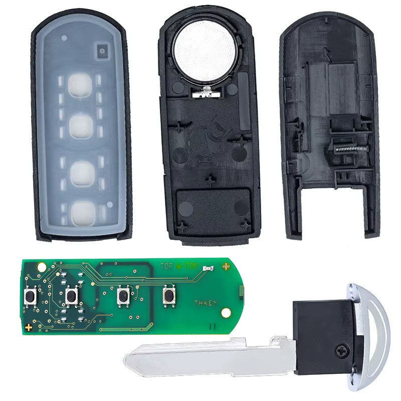 KEYECU 4-Tasten Smart Fernbedienungsschlüssel für Mazda 6 mit 4D63 Chip, 315MHz, FCC ID: KR55WK49383, VDO System, Schwarz - Bild 2