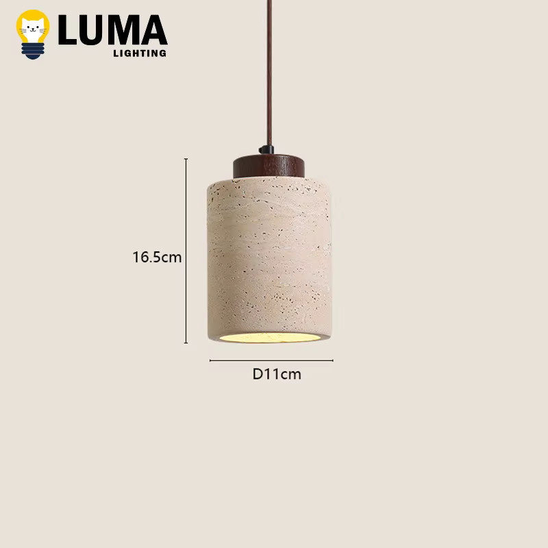 MOSA ZX Japanische Wabi-Sabi LED-Pendelleuchte aus Stein in Gelb und Beige, minimalistische Hängelampe für Schlafzimmer, Küche und Esszimmer - Bild 2
