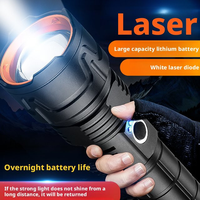 ESMARTER LED-Taschenlampe in Schwarz, wiederaufladbare multifunktionale Arbeitsleuchte für Garten und Outdoor - Bild 1