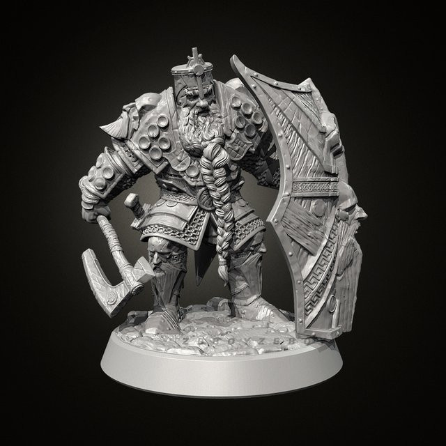 Novivis Zwergkrieger Harzmodellfigur, 3D gedrucktes weißes Modellspielzeug, unmontierter und unbemalter Bausatz - Bild 1