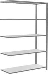 Schulte Anbauregal Steckregal MULTIplus150 in Grau mit 5 Fachböden und Kreuzstrebe, B/T/H: 200 x 130 x 50 cm - Bild 1