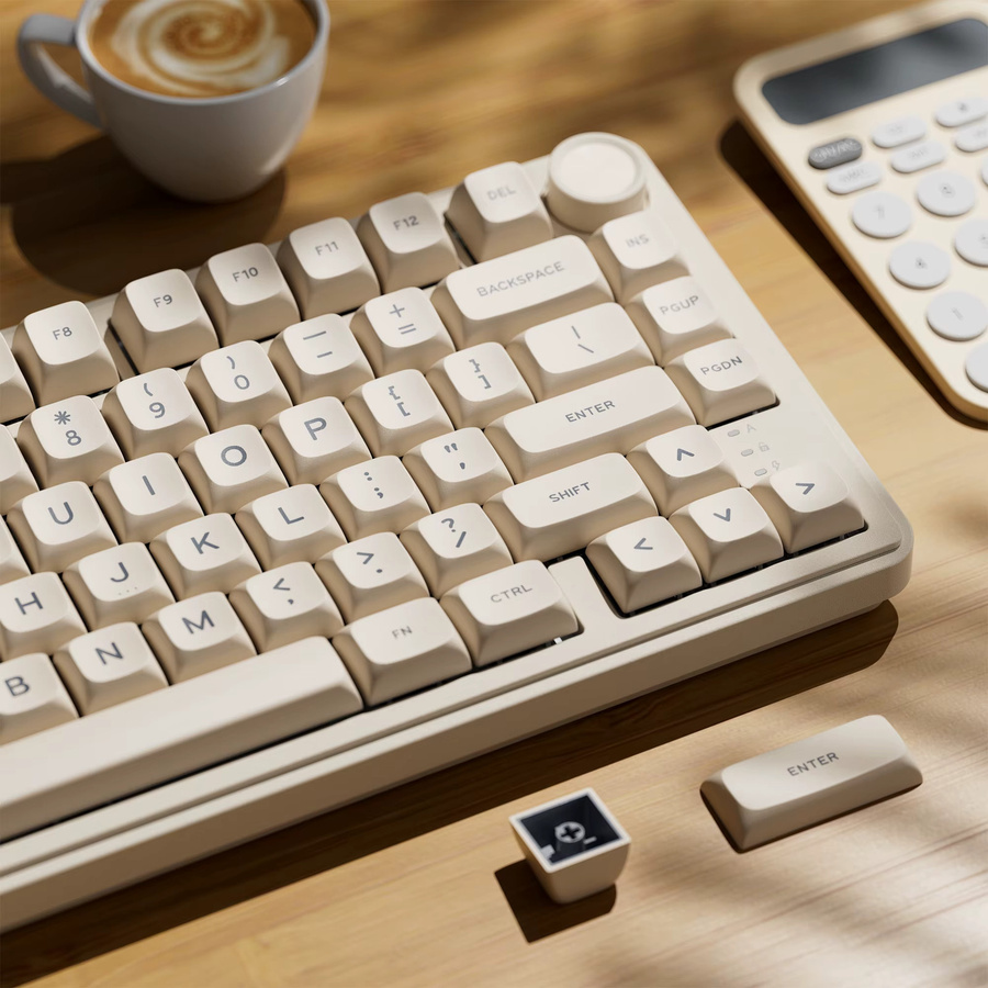 XVX Double-Shot PBT Tastenkappen Set MDA-Profil Milchweiß 132-Tasten für mechanische Tastaturen - Bild 2