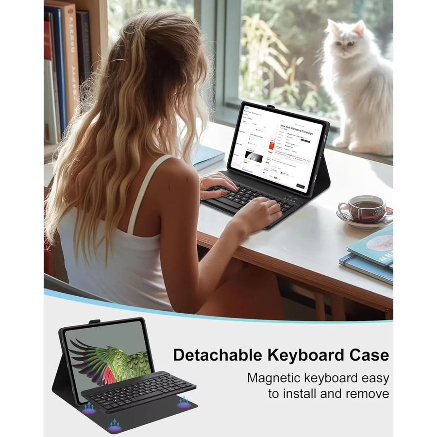 Lenovo Tastaturhülle für Idea Tab Pro/Pad Pro 2025 TB375FC/XU 12,7 Zoll mit kabelloser 7-Farben-Tastatur und beleuchteter Maus in Lila - Bild 4