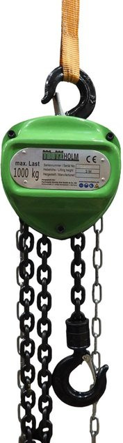 TRUTZHOLM Kettenzug HSC mit Doppelbremse, Tragkraft 1000 kg, Hubhöhe 3 m, Farbe Grün - Bild 1