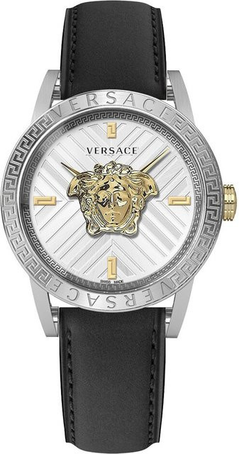 Versace Herrenuhr, Quarz, Edelstahl, Leder, 43 mm, 5 ATM - Bild 1