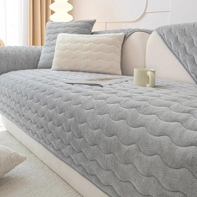 JMG Household Supplies Dickes Plüsch-Sofakissen aus Polyester, rutschfest und waschbar, einfarbig, B/B: 90 x 180 cm - Bild 1