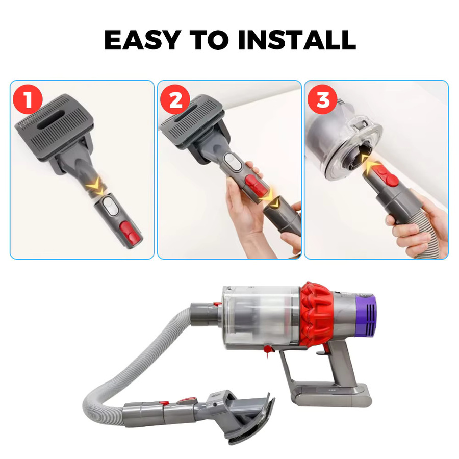 Dyson Hundesalon Pinsel für V6 V7 V8 V10 V11 V15 in Grau mit Konverter zur Fellentfernung für Hunde und Katzen - Bild 2
