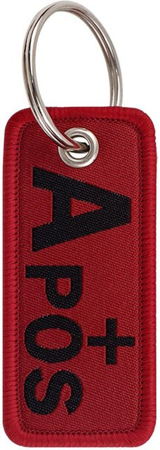 Schlüsselanhänger Blutgruppe, Gestickt, Brown, Unisex - Bild 1