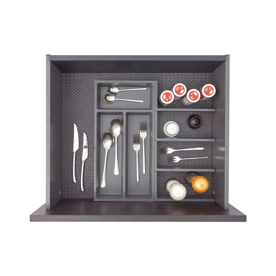 Ninka Besteckeinsatz mit Trenner Basis-Set 7 aus Kunststoff in Dunkelgrau, Tiefe: 50 cm - Bild 2