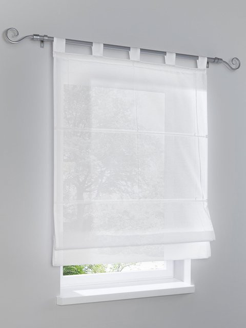 Raffrollo Heine Home in Weiß, blickdicht, Baumwollmischung, Breite: 140 cm - Bild 1