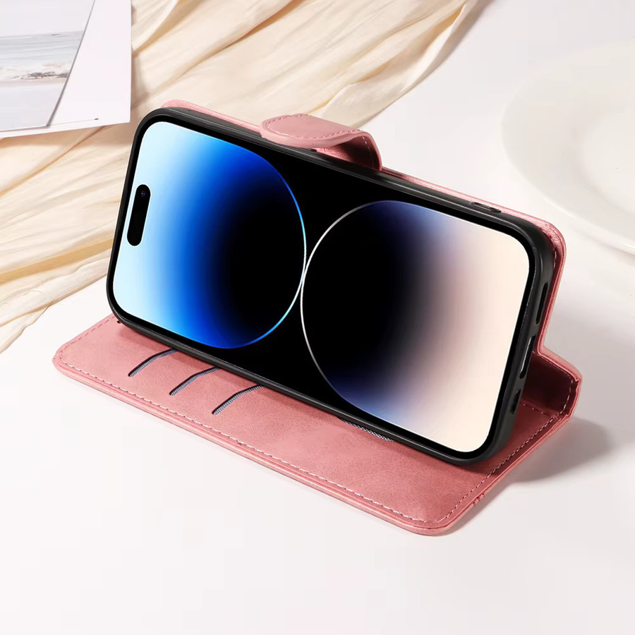 Magnetische Leder-Flip-Hülle mit Kartenfächern für Samsung Galaxy S26 S25 S24 S23 S22 S21 S20 S10 E Plus Ultra Edge Wallet Cover in Schwarz und Pink - Bild 4