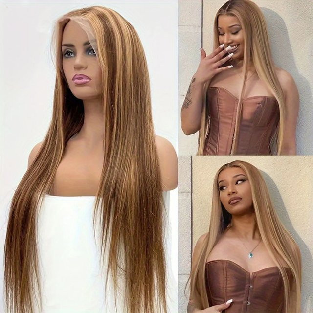 UVEOUS Echthaar Perücke, Blonde Ombre, HD Lace, 13x4 und 5x5 - Bild 1