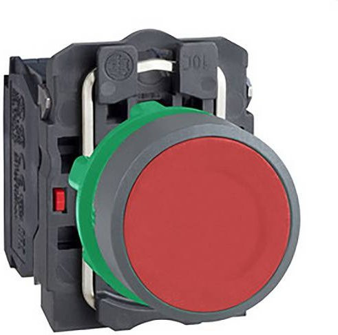 Schneider Electric XB5AA45C0 Drucktaster aus Kunststoff, rot, 22mm, 1Ö+1S, grau - Bild 1