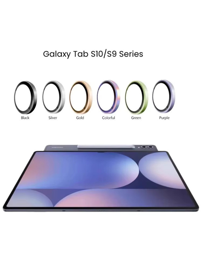 Metall Kamera Objektiv Schutz für Samsung Galaxy Tab S10 FE, S10 Plus, S9 Ultra, Farbe: Schwarz, 9H HD Abdeckung - Bild 4