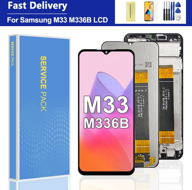 Samsung M33 Display mit Rahmen und Touchscreen Digitizer Baugruppe in Schwarz für M336 M336B M336B/DS Ersatzteil - Bild 1