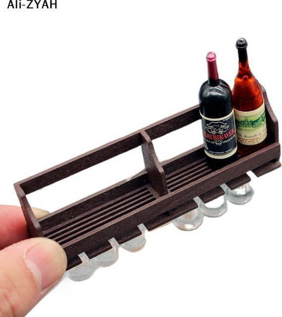 JETTING Puppenhaus-Miniaturmöbel, Weinregal, Tassenregal, 1-teiliges Set, Holz, Braun - Bild 1