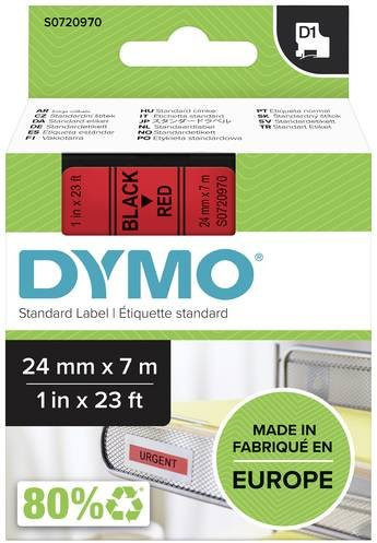 DYMO D1 Schriftband Rot mit schwarzer Schrift, Breite: 24 mm, Länge: 7 m - Bild 1