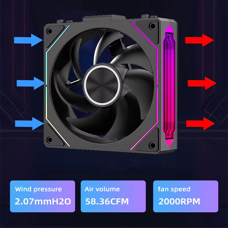 Coolcirc DL-2 Modularer kabelloser ARGB PC-Gehäuselüfter mit Infinity Mirror Lichteffekt, Schwarz, 120 mm - Bild 4