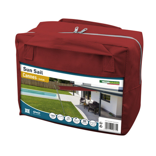 WINDHAGER Sonnensegel quadratisch aus Polyester in Rot, B/B: 400 x 400 cm - Bild 2