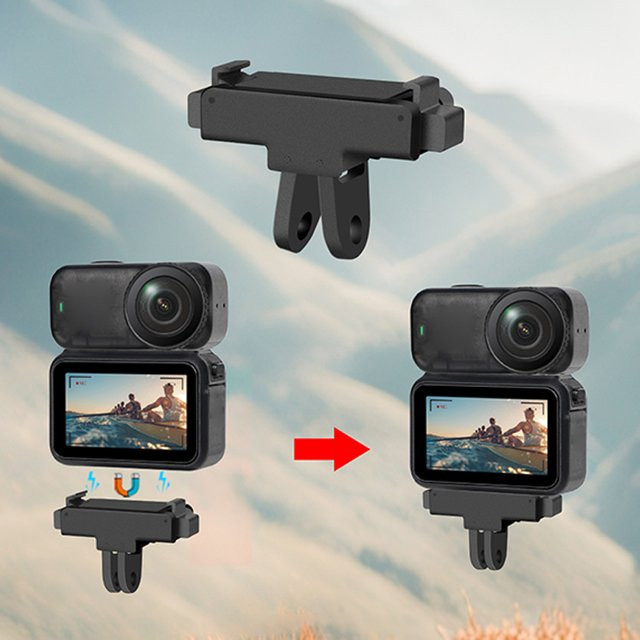 DJI Osmo Nano Magnetischer Installationsadapter mit faltbarem Quick Release Kameraständer in Schwarz - Bild 1